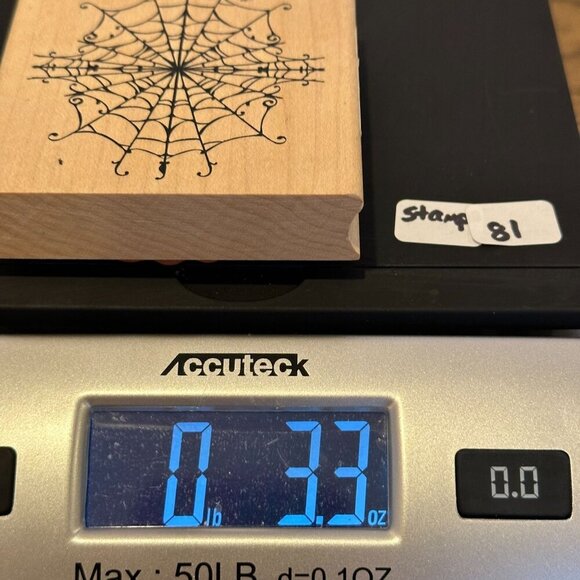 Spider Web Rubber Wood Stamp Halloween Craft 3in Square USA Inkadinkado 98701-O - Picture 7 of 7